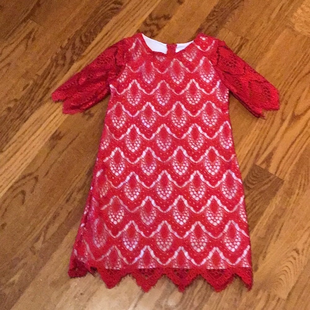 NWOT! Gorgeous delicate red lace dress for girls